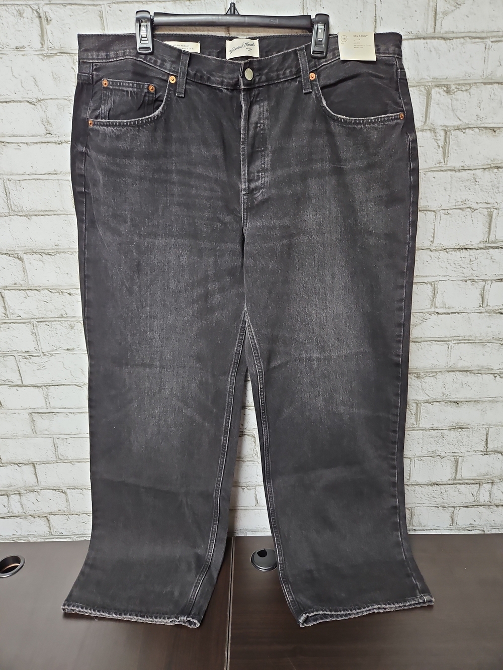Universal Thread Women's Black Denim Mid Rise 90's Baggy Jeans Size 16 NWT